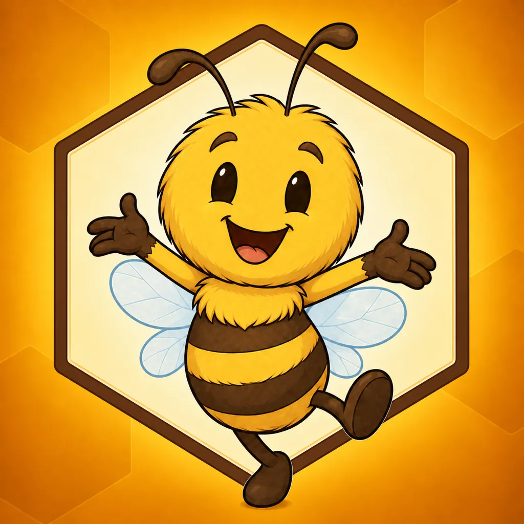 Waggle app icon featuring Ambrose the bee